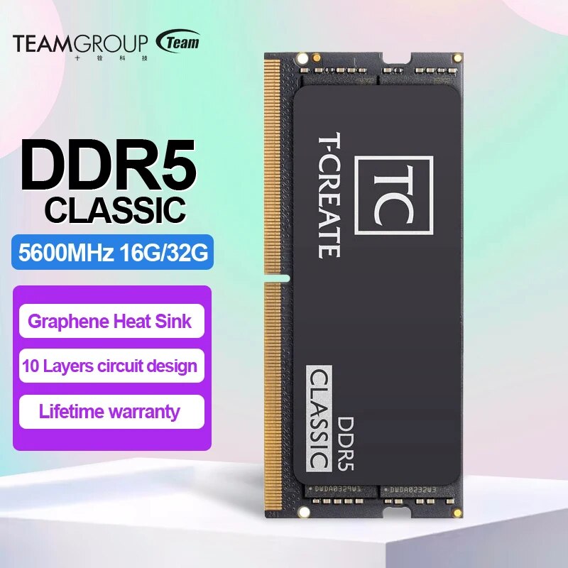 TEAMGROUP T-Create ̴н IC Ʈ ޸  , Ŭ DDR5 SODIMM, 16GB, 32GB, 5600MHz(PC5-44800) CL46
